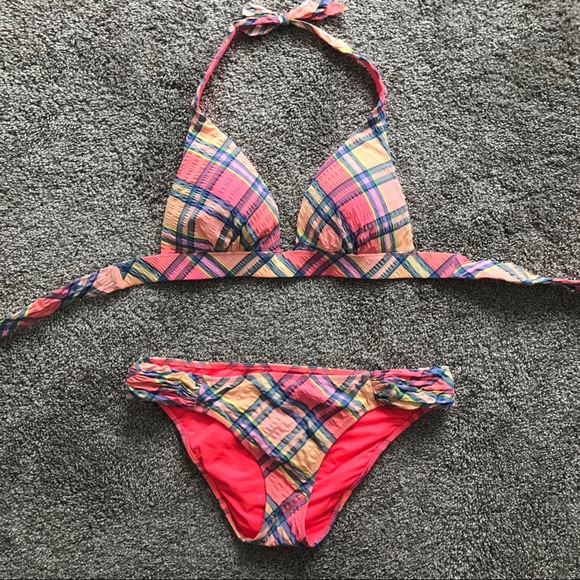 pink plaid bikini